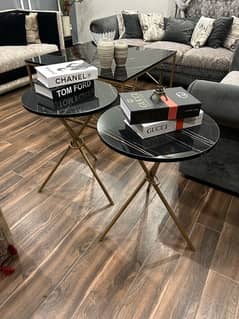 karara black side tables