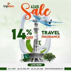 14 % Off  azadi sale Travel  Health Insurance  (Student & Visit visa)