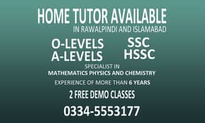 Home tution for SSC,HSSC, O-Levels and A-Levels
