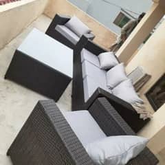 outdoor garden rattan UPVC furniture sofa sets and tables