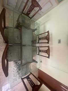 6 seater wooden dining table 0