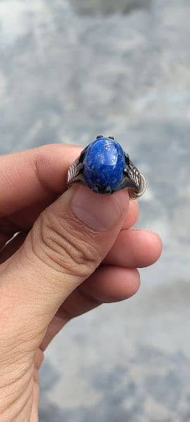 Original Lapis lazuli stone in silver ring 0