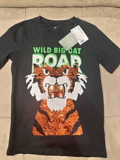 H&M T shirt sequence tiger shirt very cool shirt