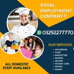 Maids / House Maids / Chineese Cook / Baby Sitter / Nurse available