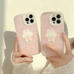 iphone back case only-cute pink rabbits design