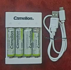 Rechargeable Batteries with charger and Cable 1000mAh