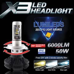 Lumileds X3 LED Headlight 6000LM 50W