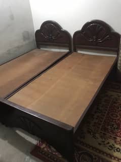 Wooden Single Bed Pair for Sale