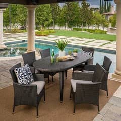 rattan dining table set/garden chairs/outdoor Restaurant furniture 0