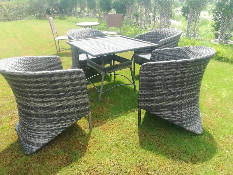 rattan dining table set/garden chairs/outdoor Restaurant furniture 2