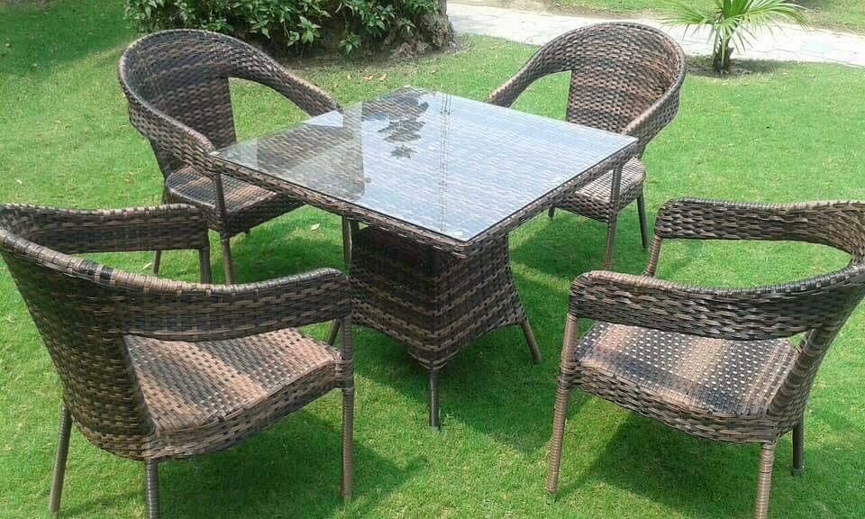 rattan dining table set/garden chairs/outdoor Restaurant furniture 3