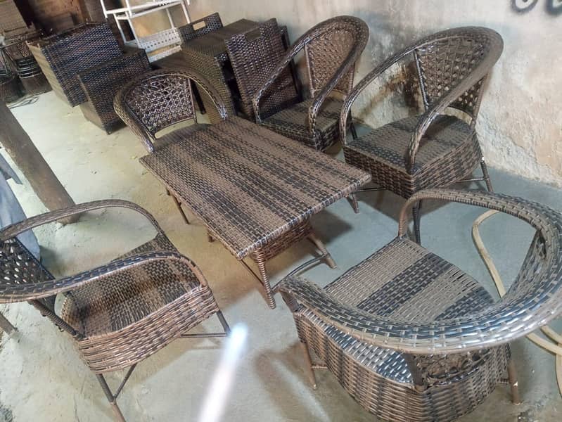 rattan dining table set/garden chairs/outdoor Restaurant furniture 6