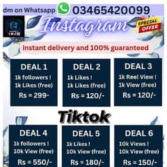 Instagram TikTok YouTube Facebook followers digital marketing