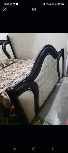Iron bed king size with matress in good condition