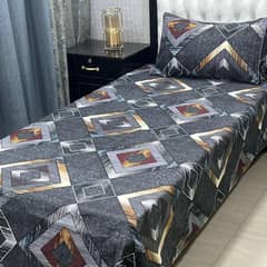 2 Pcs Crystal Cotton Printed Bedsheet