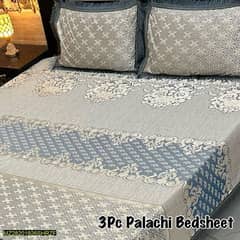 3 PCs Palachi Embossed Double Bed Sheets