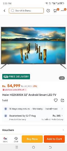 Brand New Haier Google Smart Tv 32 inch Led For Sale Model K800 5