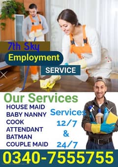 TRUSTWORTHY HOME STAFF AVAILABLE COOK,MAID,NANNY,HELPER,SWEEPER,COUPLE