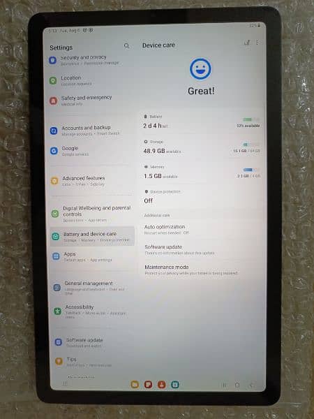 samsung tab  S6 lite  4/64 1