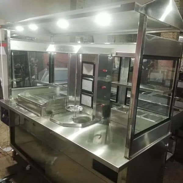 Shawarma Counter | Fast Food Counters | Wheel Cart | BBQ Counter 7