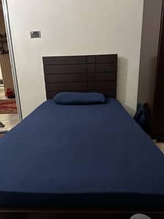 Single Wooden Bed with Mattress for Sale