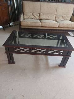 1 centre table and 2 side tables wooden 0