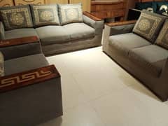 wooden arms sofa set 3 2 1