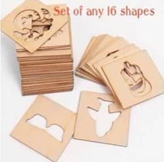 Wooden Stencils Pack of 16