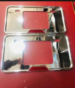 chrome number plate cover