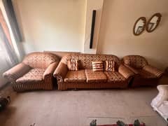 5 Seater Sofa in gold and brown