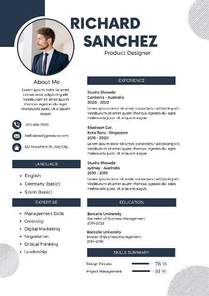 Cv, logo, menu and pamphlet designer. 1