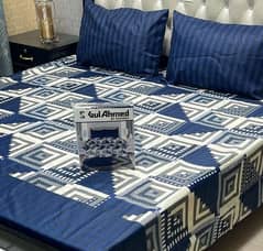 3pcs cotton printed king size double bedsheet