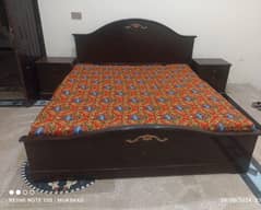 double bed with matress & 2Side table fore sale