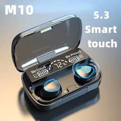 M10 Digital Display Case Earbuds - BLACK