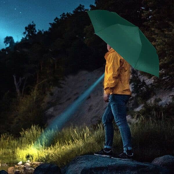 Automatic Folding Umbrella with flash light Super Quality 10