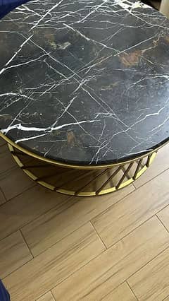 Black Marble Top Center Table