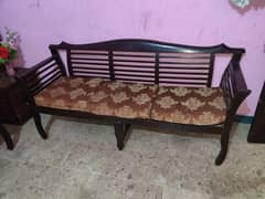 Wood sofa set with goal table and seati