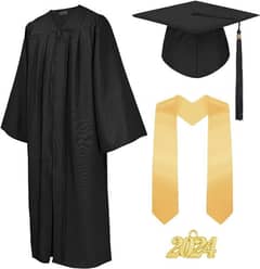 graduation gown cap tassels and stole full set