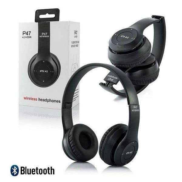 Wireless Stereo Headphones, Black 4