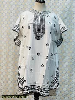 1 Pc Women's Stitched Linen Printed Kaftan