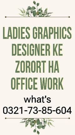 ladies graphics designer required