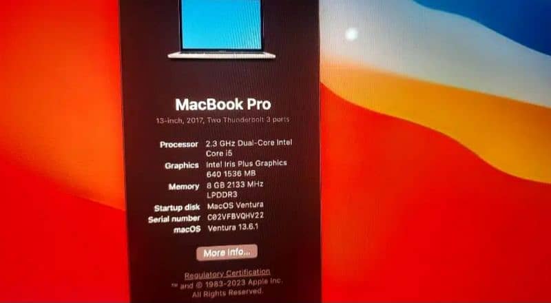 Macbook Pro 2017 in neat and clean condition 8/128 GB 2