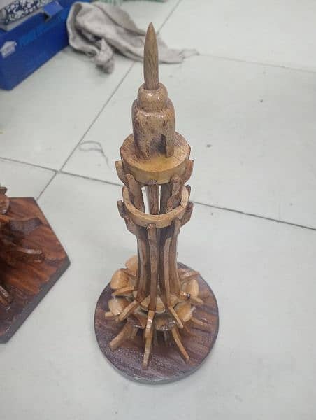 Wooden Minar Pakistan Model, Home Decor Wooden Model, Multicolor Minar 4