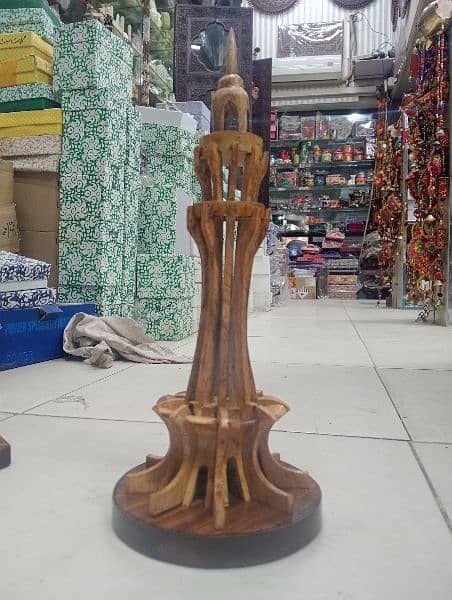 Wooden Minar Pakistan Model, Home Decor Wooden Model, Multicolor Minar 5