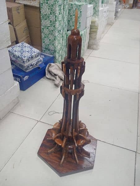 Wooden Minar Pakistan Model, Home Decor Wooden Model, Multicolor Minar 7