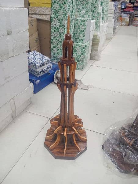 Wooden Minar Pakistan Model, Home Decor Wooden Model, Multicolor Minar 10