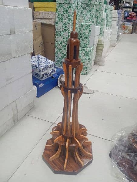 Wooden Minar Pakistan Model, Home Decor Wooden Model, Multicolor Minar 12