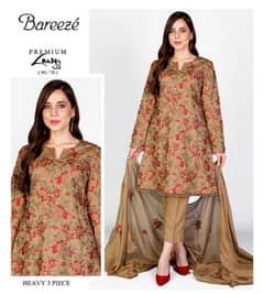 3 PCs Women's Unstitched Embroidered Suit