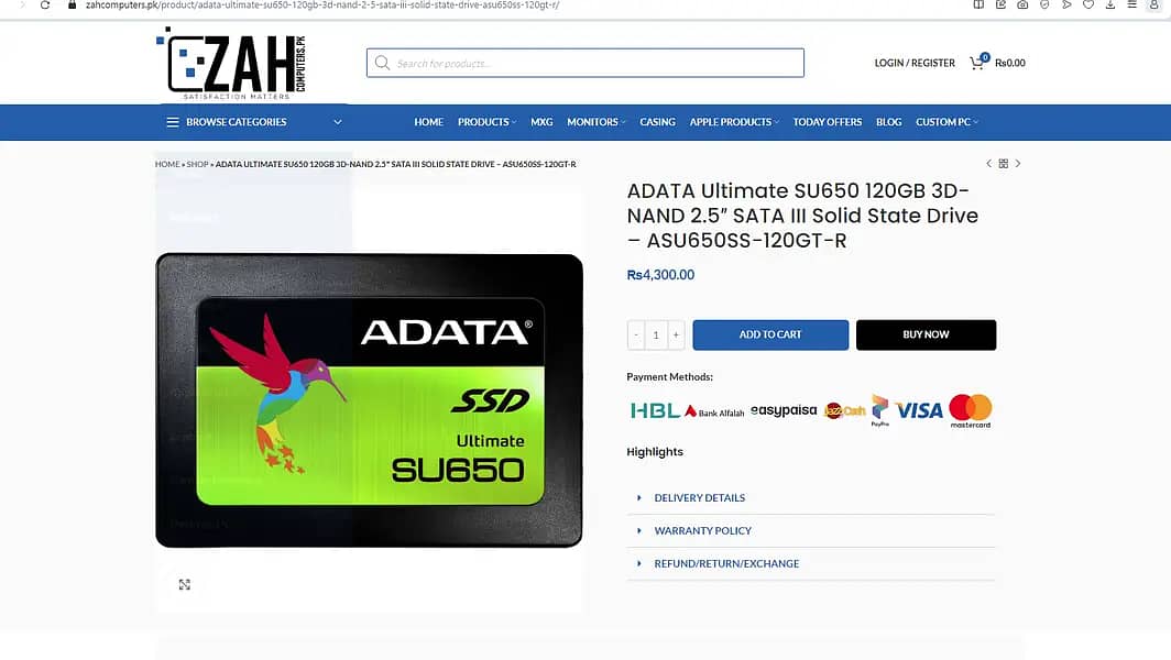 SSD adata original in warranty 4