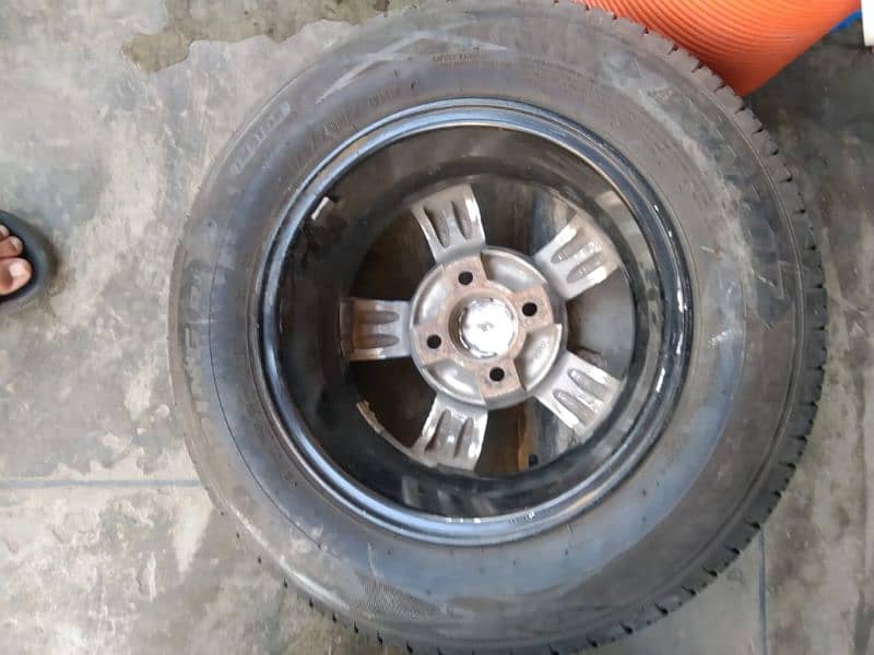 tyre for sale with rim 13 inch 03214853609 ais number par rabtha kara 1